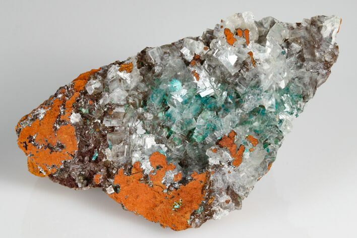Rosasite and Calcite Crystal Association - Mexico #180771